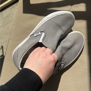 Vans Slip-On Canvas Loafers in Light Gray